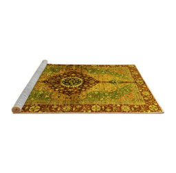 Sideview of Machine Washable Persian Yellow Traditional Rug, wshabs3268yw