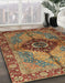 Abstract Saffron Red Persian Rug in Family Room, abs3268