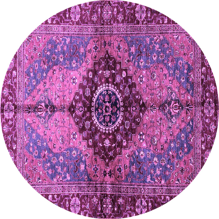 Round Persian Purple Traditional Rug, abs3268pur