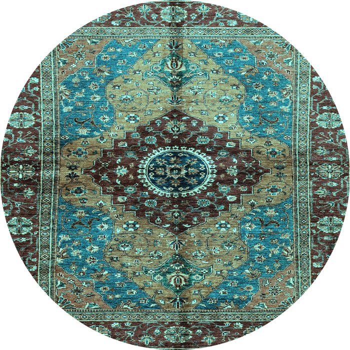 Round Persian Light Blue Traditional Rug, abs3268lblu