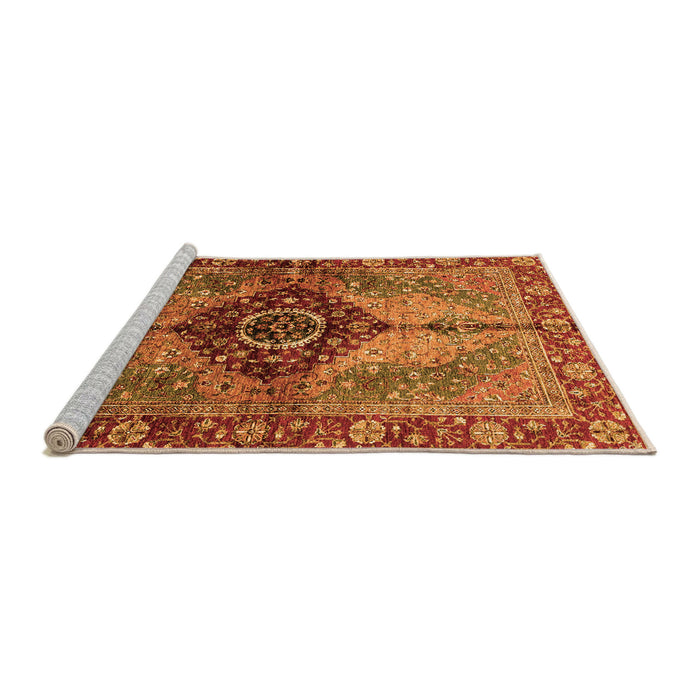 Sideview of Machine Washable Persian Orange Traditional Area Rugs, wshabs3268org