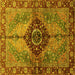 Square Persian Yellow Traditional Rug, abs3268yw