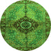 Round Persian Green Traditional Rug, abs3268grn