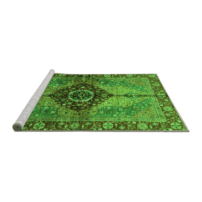 Sideview of Machine Washable Persian Green Traditional Area Rugs, wshabs3268grn