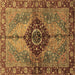 Square Persian Brown Traditional Rug, abs3268brn