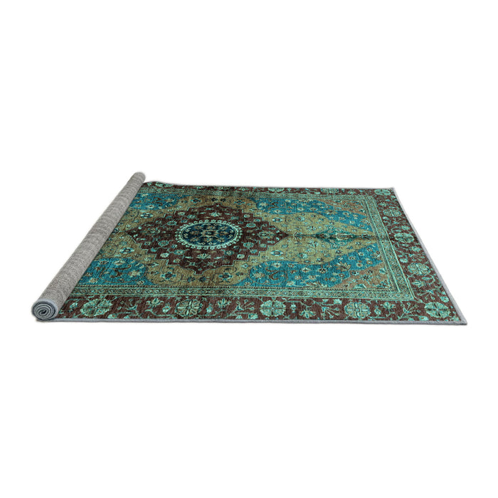 Sideview of Machine Washable Persian Light Blue Traditional Rug, wshabs3268lblu
