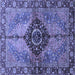 Square Machine Washable Persian Blue Traditional Rug, wshabs3268blu