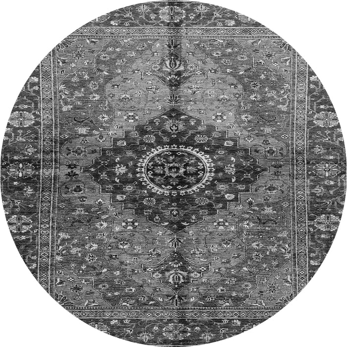 Round Machine Washable Persian Gray Traditional Rug, wshabs3268gry