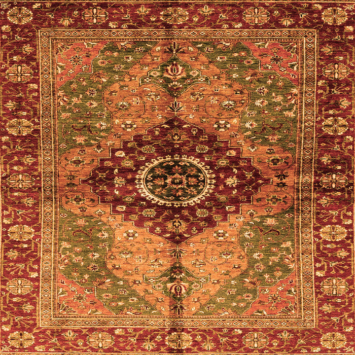 Square Persian Orange Traditional Rug, abs3268org
