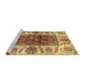 Sideview of Machine Washable Abstract Chrome Gold Yellow Rug, wshabs3269