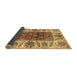 Sideview of Abstract Chrome Gold Yellow Modern Rug, abs3269