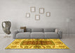 Machine Washable Abstract Yellow Modern Rug in a Living Room, wshabs3269yw