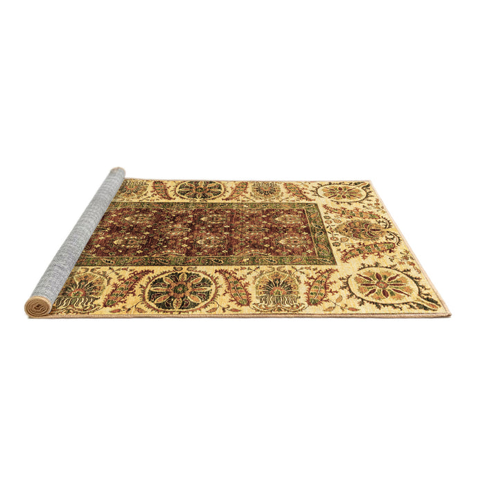 Sideview of Machine Washable Abstract Brown Modern Rug, wshabs3269brn