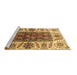 Sideview of Machine Washable Abstract Brown Modern Rug, wshabs3269brn