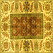 Square Machine Washable Abstract Yellow Modern Rug, wshabs3269yw