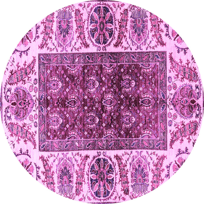 Round Abstract Purple Modern Rug, abs3269pur