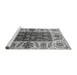 Sideview of Machine Washable Abstract Gray Modern Rug, wshabs3269gry