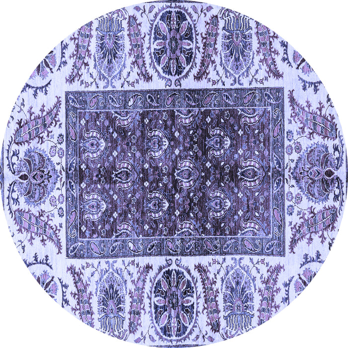 Round Machine Washable Abstract Blue Modern Rug, wshabs3269blu