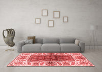 Machine Washable Abstract Red Modern Rug, wshabs3269red