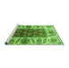 Sideview of Machine Washable Abstract Green Modern Area Rugs, wshabs3269grn