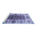 Sideview of Machine Washable Abstract Blue Modern Rug, wshabs3269blu