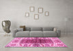 Machine Washable Abstract Pink Modern Rug in a Living Room, wshabs3269pnk