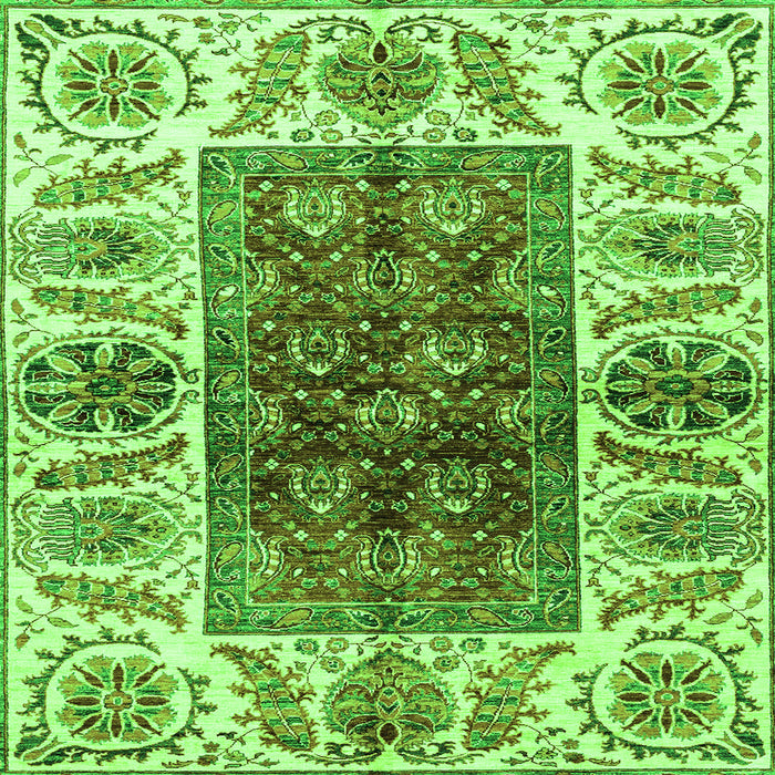 Square Abstract Green Modern Rug, abs3269grn