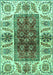 Machine Washable Abstract Turquoise Modern Area Rugs, wshabs3269turq