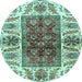 Round Machine Washable Abstract Light Blue Modern Rug, wshabs3269lblu