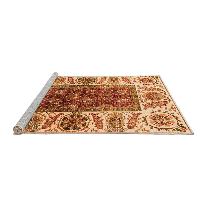 Sideview of Machine Washable Abstract Orange Modern Area Rugs, wshabs3269org