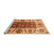 Sideview of Machine Washable Abstract Orange Modern Area Rugs, wshabs3269org