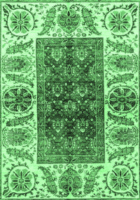 Abstract Emerald Green Modern Rug, abs3269emgrn