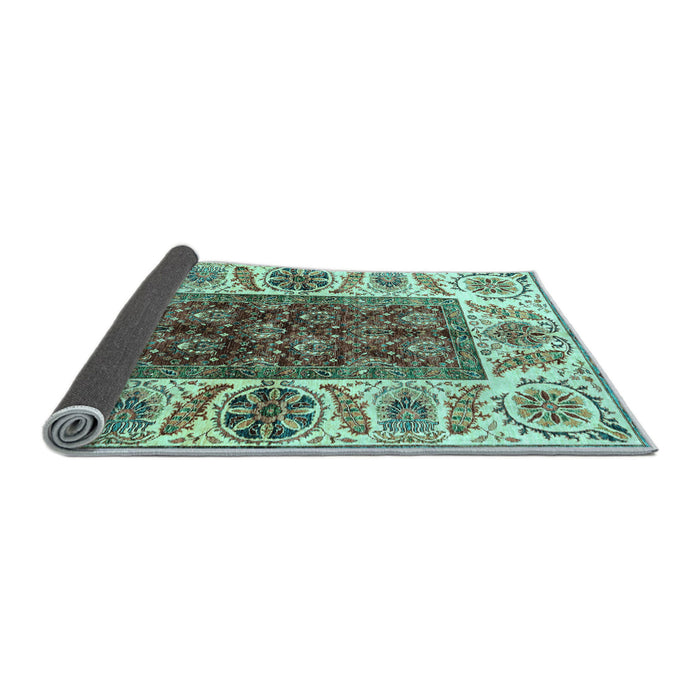 Sideview of Abstract Light Blue Modern Rug, abs3269lblu