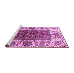 Sideview of Machine Washable Abstract Purple Modern Area Rugs, wshabs3269pur