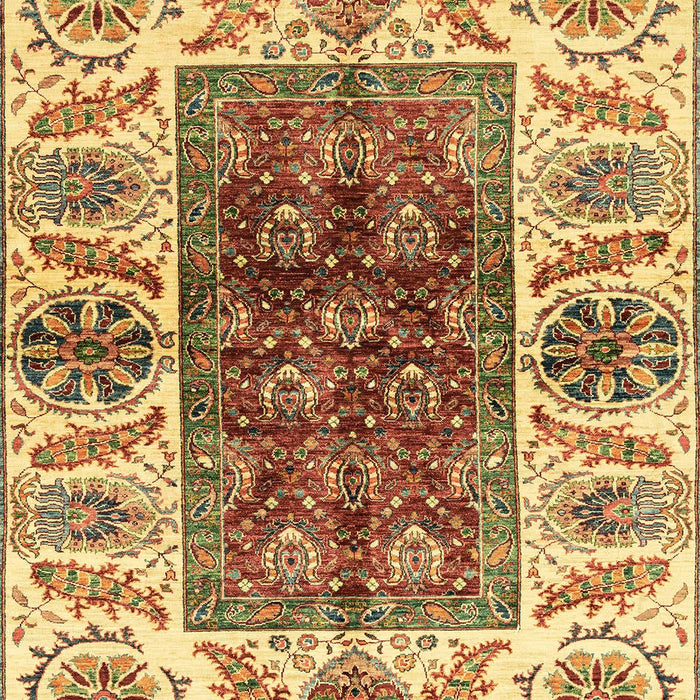 Machine Washable Abstract Chrome Gold Yellow Rug, wshabs3269