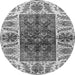 Round Abstract Gray Modern Rug, abs3269gry