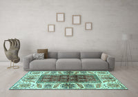 Machine Washable Abstract Light Blue Modern Rug, wshabs3269lblu