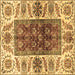 Square Abstract Brown Modern Rug, abs3269brn