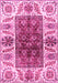 Machine Washable Abstract Pink Modern Rug, wshabs3269pnk