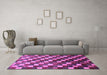 Machine Washable Checkered Purple Modern Area Rugs in a Living Room, wshabs326pur