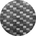 Round Checkered Gray Modern Rug, abs326gry