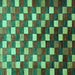 Square Checkered Turquoise Modern Rug, abs326turq