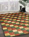 Abstract Saffron Red Checkered Rug in Family Room, abs326