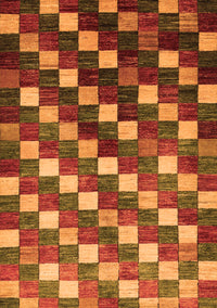 Checkered Orange Modern Rug, abs326org