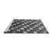 Sideview of Machine Washable Checkered Gray Modern Rug, wshabs326gry