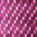 Square Machine Washable Checkered Pink Modern Rug, wshabs326pnk