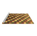 Sideview of Machine Washable Checkered Brown Modern Rug, wshabs326brn