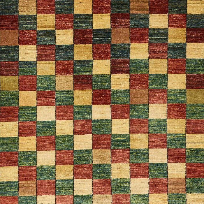 Machine Washable Abstract Saffron Red Rug, wshabs326