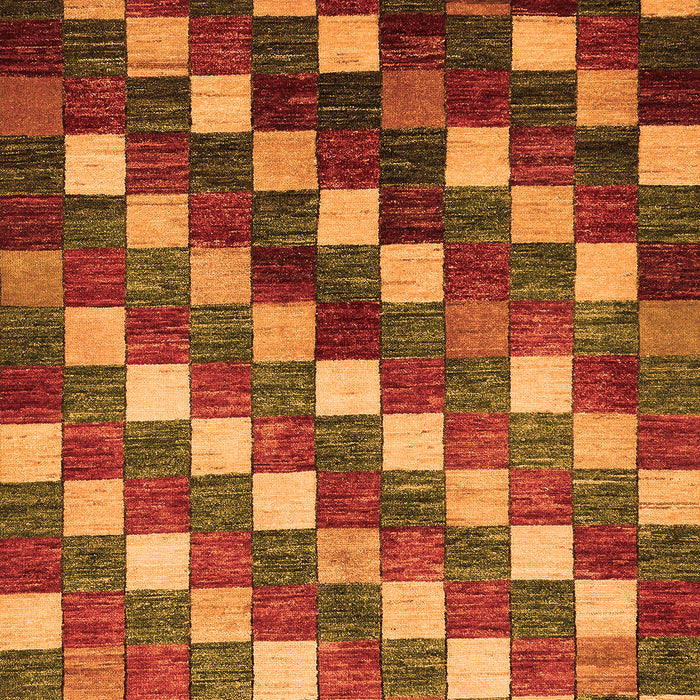 Machine Washable Checkered Orange Modern Area Rugs, wshabs326org