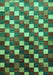 Machine Washable Checkered Turquoise Modern Area Rugs, wshabs326turq